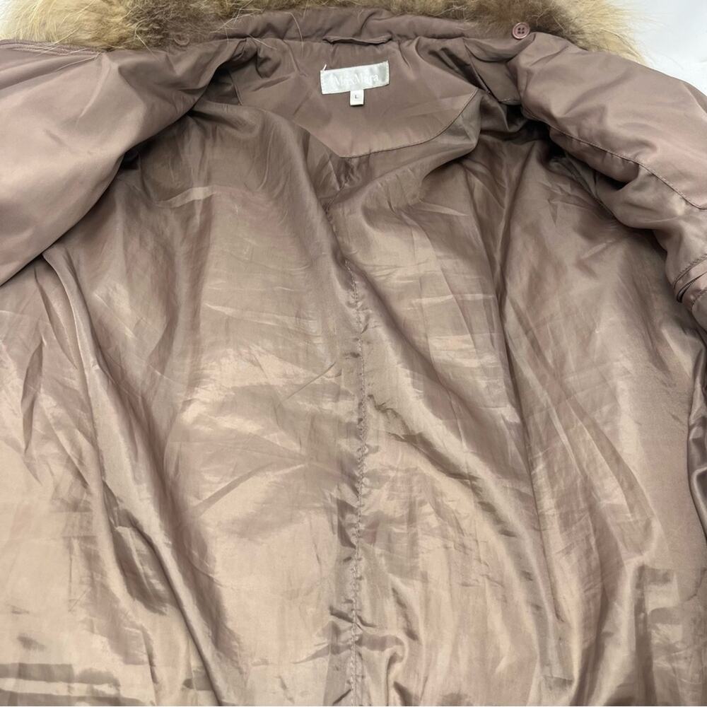 MaxMara Down Puffer Coat Brown Fur Hooded - Picture 7 of 9